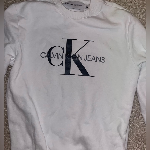 Calvin Klein White Crewneck Sweater - Picture 1 of 3